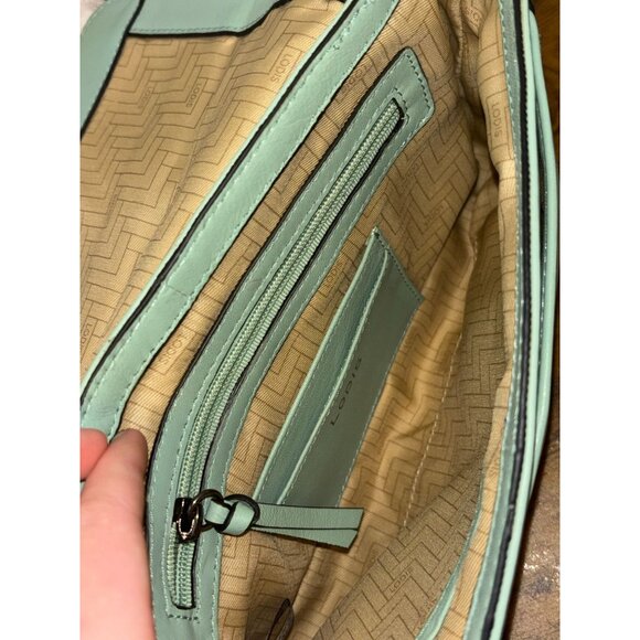 Lodis Embossed Mint Green Leather Crossbody Bag - Picture 5 of 7
